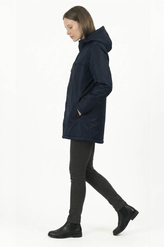 D1fference İçi Astarlı Cepli Kapüşonlu Jel Elyaflı Su ve Rügar Geçirmez Kadın Kışlık Mont - 10