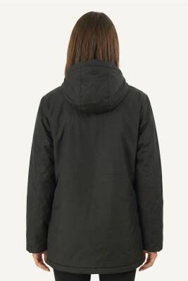 D1fference İçi Astarlı Cepli Kapüşonlu Jel Elyaflı Su ve Rügar Geçirmez Kadın Kışlık Mont - 11