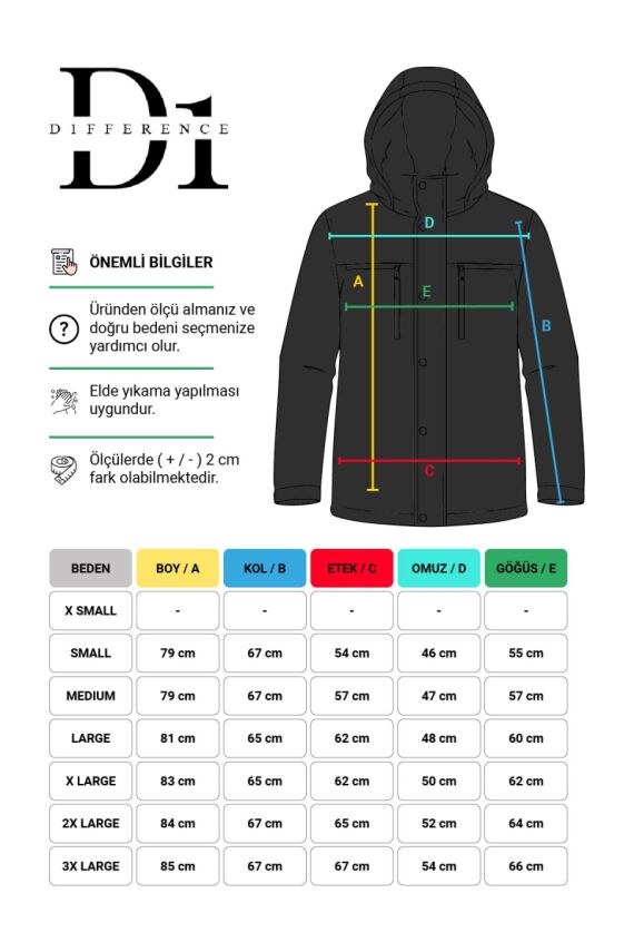 D1fference İçi Astarlı Cepli Kapüşonlu Jel Elyaflı Su ve Rügar Geçirmez Kadın Kışlık Mont - 12