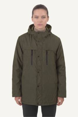 D1fference İçi Astarlı Cepli Kapüşonlu Jel Elyaflı Su ve Rügar Geçirmez Kadın Kışlık Mont - 13