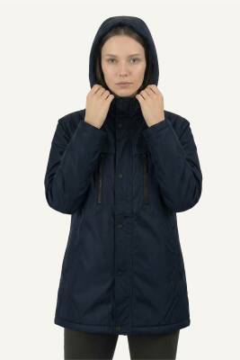 D1fference İçi Astarlı Cepli Kapüşonlu Jel Elyaflı Su ve Rügar Geçirmez Kadın Kışlık Mont - 21