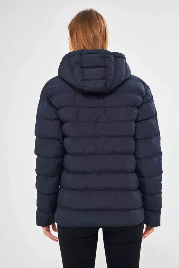 D1fference İçi Astarlı Cepli Kapüşonlu Jel Elyaflı Su ve Rügar Geçirmez Kadın Kışlık Mont - 5