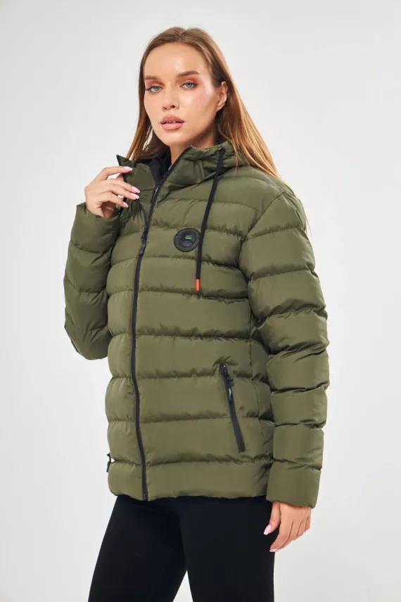 D1fference İçi Astarlı Cepli Kapüşonlu Jel Elyaflı Su ve Rügar Geçirmez Kadın Kışlık Mont - 20