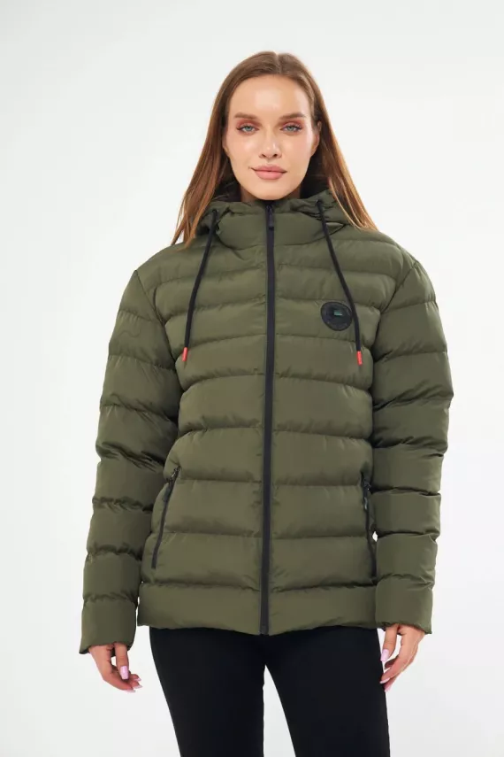 D1fference İçi Astarlı Cepli Kapüşonlu Jel Elyaflı Su ve Rügar Geçirmez Kadın Kışlık Mont - 19