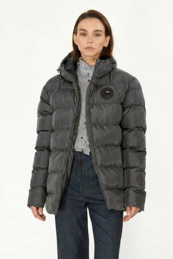 D1fference İçi Astarlı Cepli Kapüşonlu Jel Elyaflı Su ve Rügar Geçirmez Kadın Kışlık Mont - 25