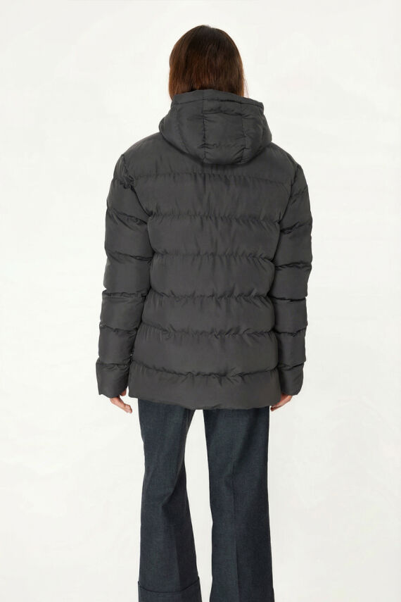 D1fference İçi Astarlı Cepli Kapüşonlu Jel Elyaflı Su ve Rügar Geçirmez Kadın Kışlık Mont - 29