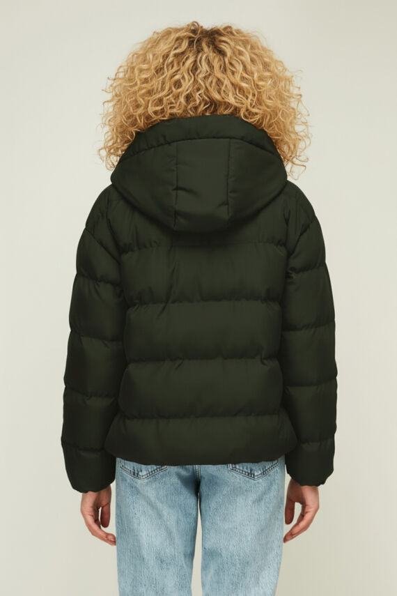 D1fference İçi Astarlı Cepli Kapüşonlu Jel Elyaf Su ve Rüzgar Geçirmez Şişme Kışlık Kadın Mont - 24