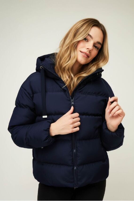 D1fference İçi Astarlı Cepli Kapüşonlu Jel Elyaflı Su ve Rügar Geçirmez Kadın Kışlık Mont - 7