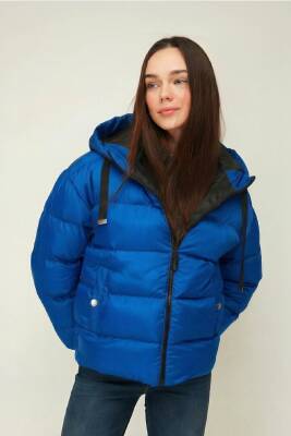 D1fference İçi Astarlı Cepli Kapüşonlu Jel Elyaflı Su ve Rügar Geçirmez Kadın Kışlık Mont - 12