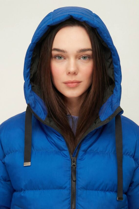 D1fference İçi Astarlı Cepli Kapüşonlu Jel Elyaflı Su ve Rügar Geçirmez Kadın Kışlık Mont - 14