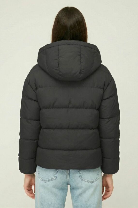 D1fference İçi Astarlı Cepli Kapüşonlu Jel Elyaflı Su ve Rügar Geçirmez Kadın Kışlık Mont - 34