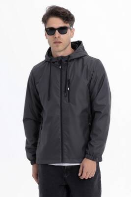 D1fference İçi Astarlı Cepli Kapüşonlu Jel Elyaflı Su ve Rügar Geçirmez Erkek Yağmurluk - 43