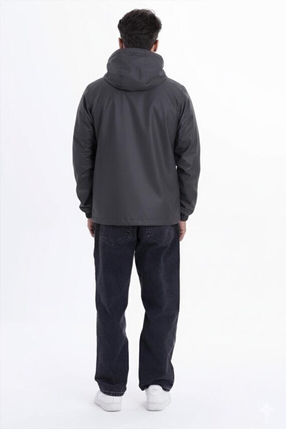 D1fference İçi Astarlı Cepli Kapüşonlu Jel Elyaflı Su ve Rügar Geçirmez Erkek Yağmurluk - 48