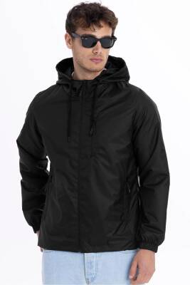 D1fference İçi Astarlı Cepli Kapüşonlu Jel Elyaflı Su ve Rügar Geçirmez Erkek Yağmurluk