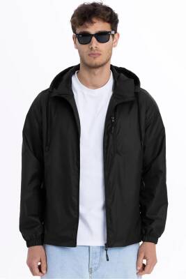 D1fference İçi Astarlı Cepli Kapüşonlu Jel Elyaflı Su ve Rügar Geçirmez Erkek Yağmurluk - 2