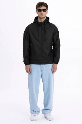 D1fference İçi Astarlı Cepli Kapüşonlu Jel Elyaflı Su ve Rügar Geçirmez Erkek Yağmurluk - 3