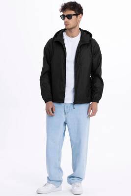 D1fference İçi Astarlı Cepli Kapüşonlu Jel Elyaflı Su ve Rügar Geçirmez Erkek Yağmurluk - 4