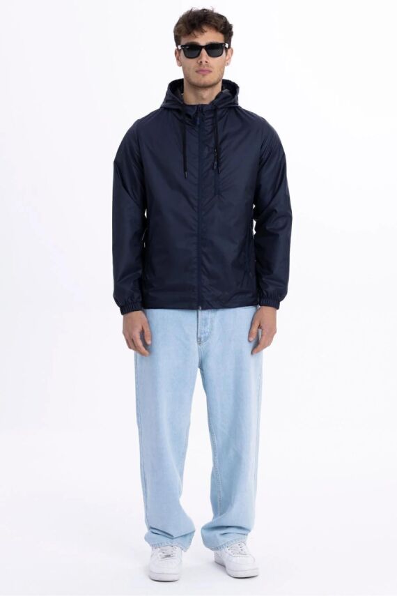 D1fference İçi Astarlı Cepli Kapüşonlu Jel Elyaflı Su ve Rügar Geçirmez Erkek Yağmurluk - 10