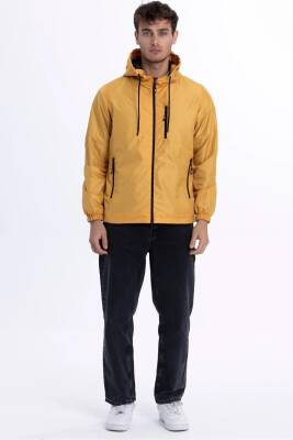 D1fference İçi Astarlı Cepli Kapüşonlu Jel Elyaflı Su ve Rügar Geçirmez Erkek Yağmurluk - 16