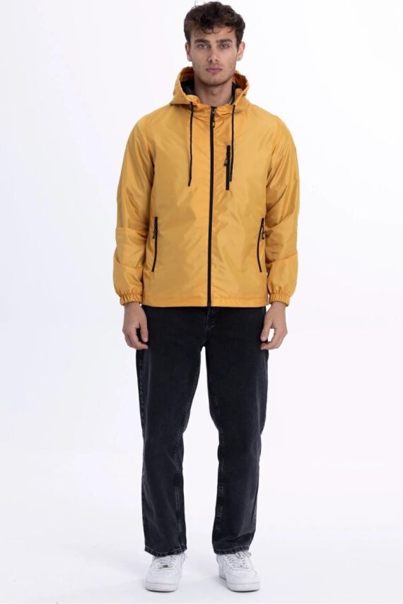 D1fference İçi Astarlı Cepli Kapüşonlu Jel Elyaflı Su ve Rügar Geçirmez Erkek Yağmurluk - 16