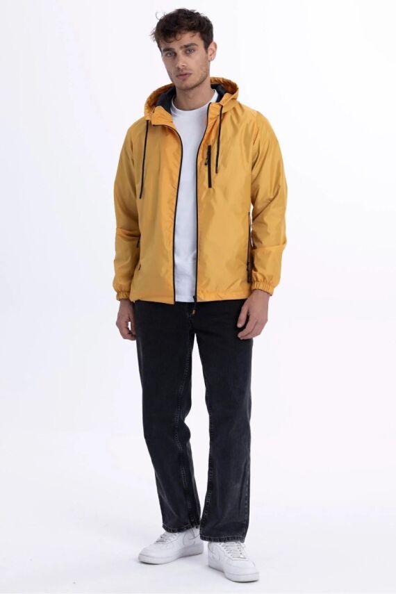 D1fference İçi Astarlı Cepli Kapüşonlu Jel Elyaflı Su ve Rügar Geçirmez Erkek Yağmurluk - 18