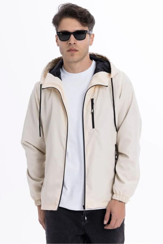 D1fference İçi Astarlı Cepli Kapüşonlu Jel Elyaflı Su ve Rügar Geçirmez Erkek Yağmurluk - 22