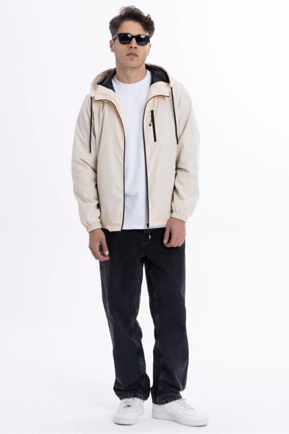 D1fference İçi Astarlı Cepli Kapüşonlu Jel Elyaflı Su ve Rügar Geçirmez Erkek Yağmurluk - 23