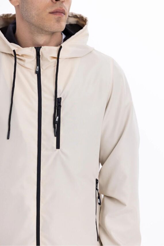 D1fference İçi Astarlı Cepli Kapüşonlu Jel Elyaflı Su ve Rügar Geçirmez Erkek Yağmurluk - 25