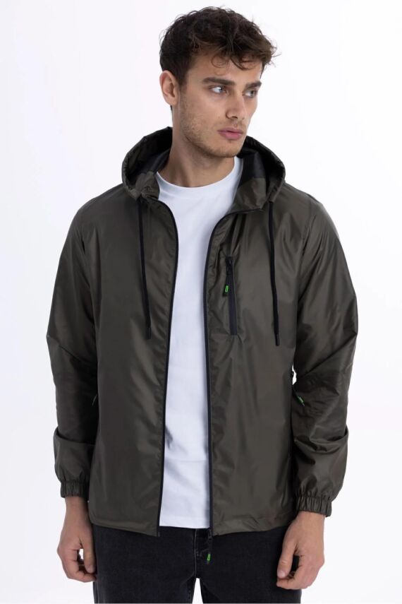 D1fference İçi Astarlı Cepli Kapüşonlu Jel Elyaflı Su ve Rügar Geçirmez Erkek Yağmurluk - 30