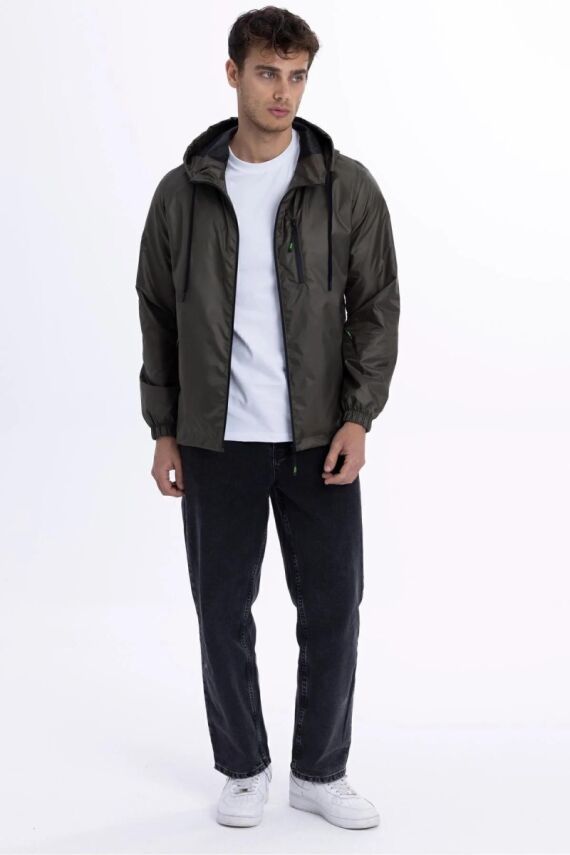 D1fference İçi Astarlı Cepli Kapüşonlu Jel Elyaflı Su ve Rügar Geçirmez Erkek Yağmurluk - 32