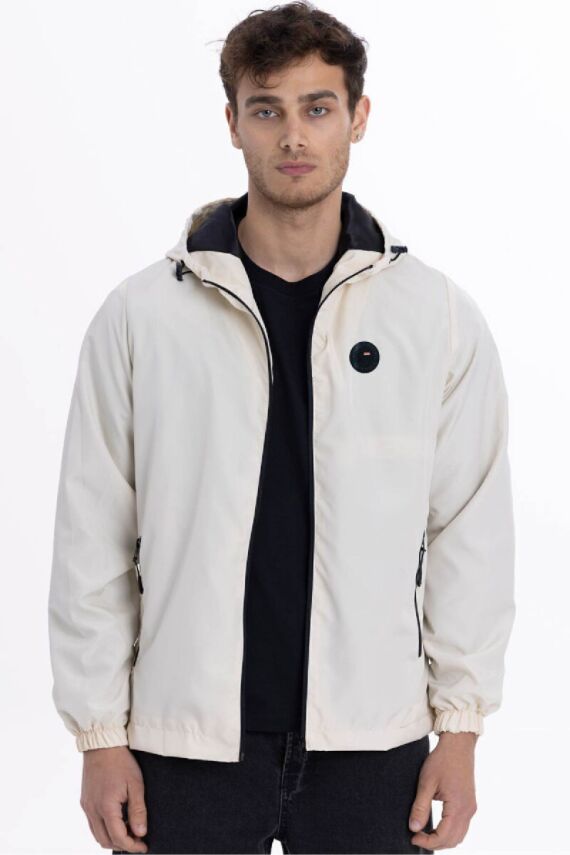 D1fference İçi Astarlı Cepli Kapüşonlu Jel Elyaflı Su ve Rügar Geçirmez Erkek Yağmurluk - 2