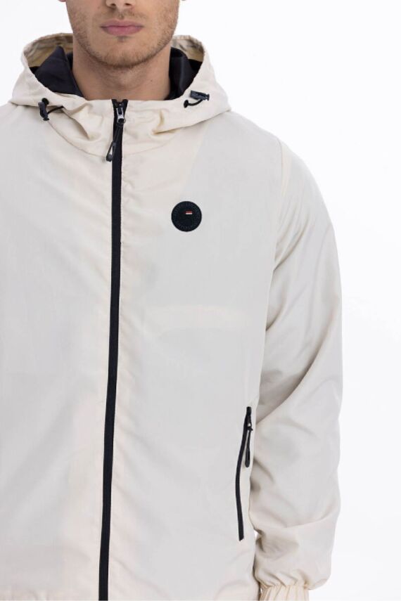 D1fference İçi Astarlı Cepli Kapüşonlu Jel Elyaflı Su ve Rügar Geçirmez Erkek Yağmurluk - 3