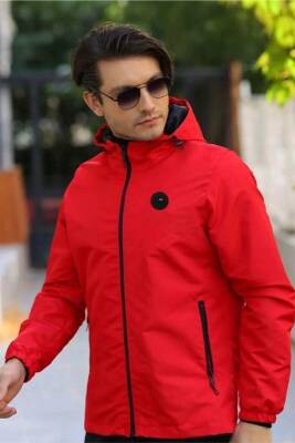 D1fference İçi Astarlı Cepli Kapüşonlu Jel Elyaflı Su ve Rügar Geçirmez Erkek Yağmurluk - 7