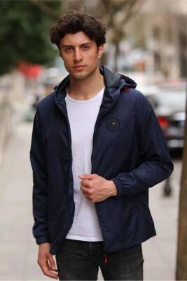 D1fference İçi Astarlı Cepli Kapüşonlu Jel Elyaflı Su ve Rügar Geçirmez Erkek Yağmurluk - 14