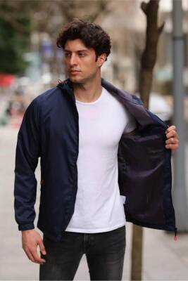 D1fference İçi Astarlı Cepli Kapüşonlu Jel Elyaflı Su ve Rügar Geçirmez Erkek Yağmurluk - 15