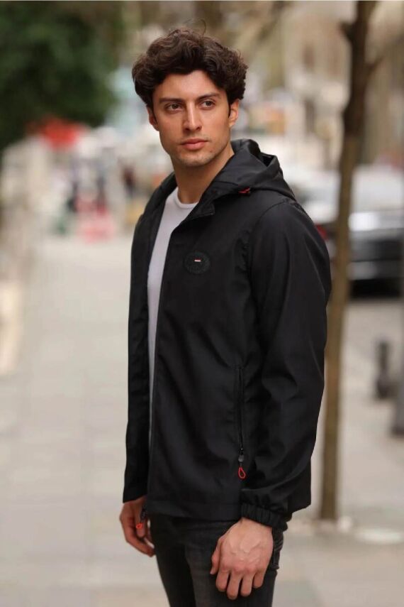 D1fference İçi Astarlı Cepli Kapüşonlu Jel Elyaflı Su ve Rügar Geçirmez Erkek Yağmurluk - 20