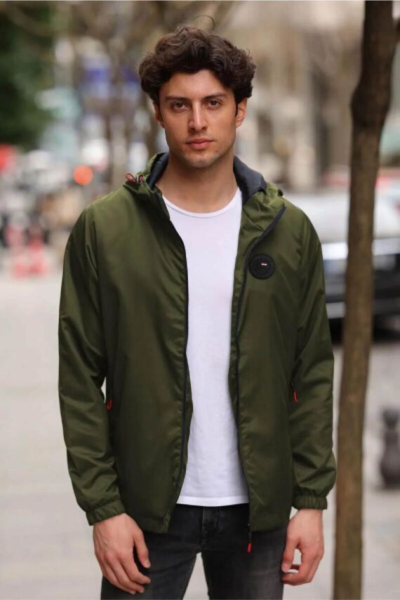 D1fference İçi Astarlı Cepli Kapüşonlu Jel Elyaflı Su ve Rügar Geçirmez Erkek Yağmurluk - 25