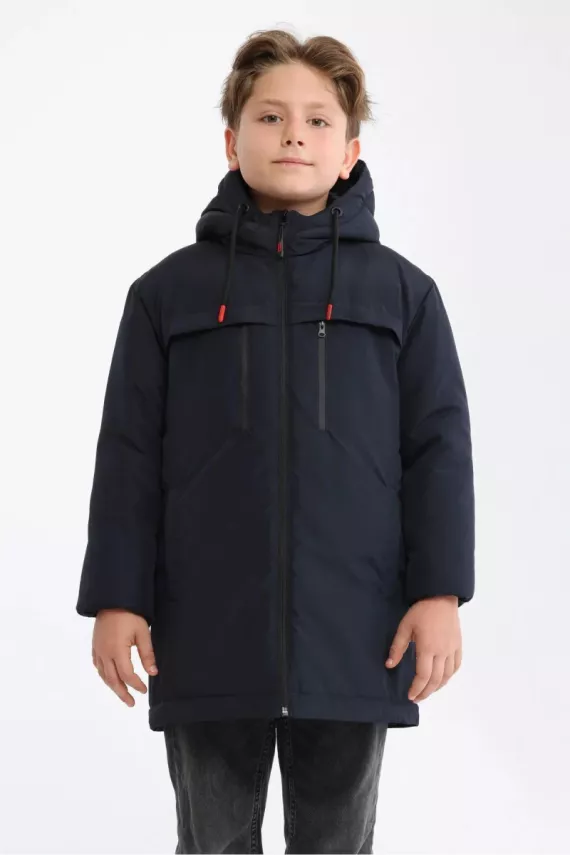 D1fference İçi Astarlı Cepli Kapüşonlu Jel Elyaflı Su ve Rügar Geçirmez Erkek Çocuk Kışlık Mont - 1