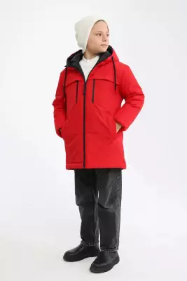 D1fference İçi Astarlı Cepli Kapüşonlu Jel Elyaflı Su ve Rügar Geçirmez Erkek Çocuk Kışlık Mont - 14