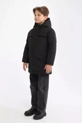 D1fference İçi Astarlı Cepli Kapüşonlu Jel Elyaflı Su ve Rügar Geçirmez Erkek Çocuk Kışlık Mont - 18