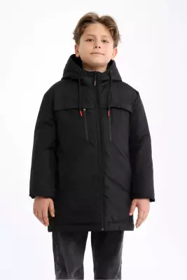 D1fference İçi Astarlı Cepli Kapüşonlu Jel Elyaflı Su ve Rügar Geçirmez Erkek Çocuk Kışlık Mont - 17