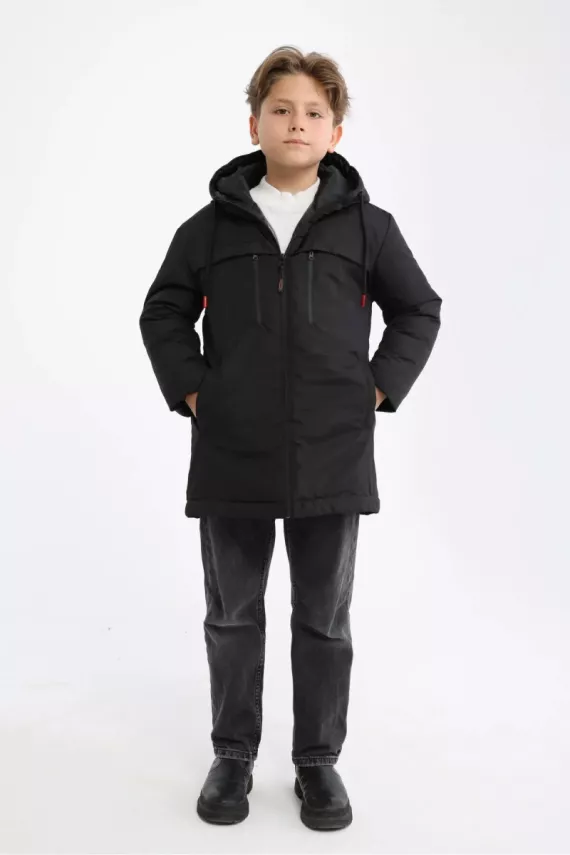 D1fference İçi Astarlı Cepli Kapüşonlu Jel Elyaflı Su ve Rügar Geçirmez Erkek Çocuk Kışlık Mont - 19