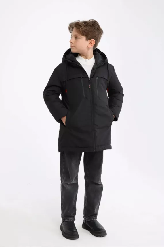 D1fference İçi Astarlı Cepli Kapüşonlu Jel Elyaflı Su ve Rügar Geçirmez Erkek Çocuk Kışlık Mont - 20