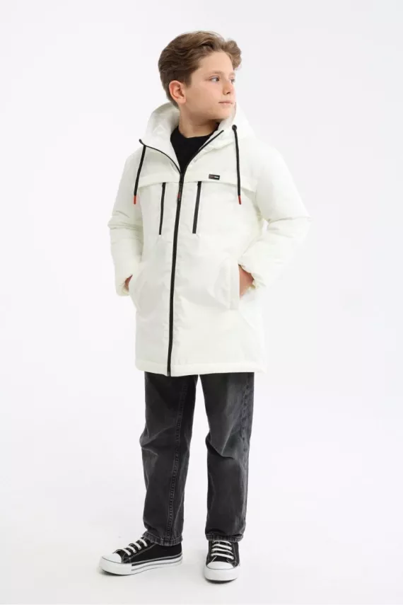 D1fference İçi Astarlı Cepli Kapüşonlu Jel Elyaflı Su ve Rügar Geçirmez Erkek Çocuk Kışlık Mont - 25