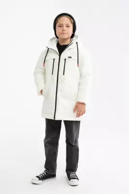 D1fference İçi Astarlı Cepli Kapüşonlu Jel Elyaflı Su ve Rügar Geçirmez Erkek Çocuk Kışlık Mont - 26