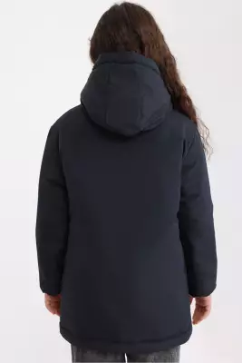 D1fference İçi Astarlı Cepli Kapüşonlu Jel Elyaflı Su ve Rügar Geçirmez Kız Çocuk Kışlık Mont - 20