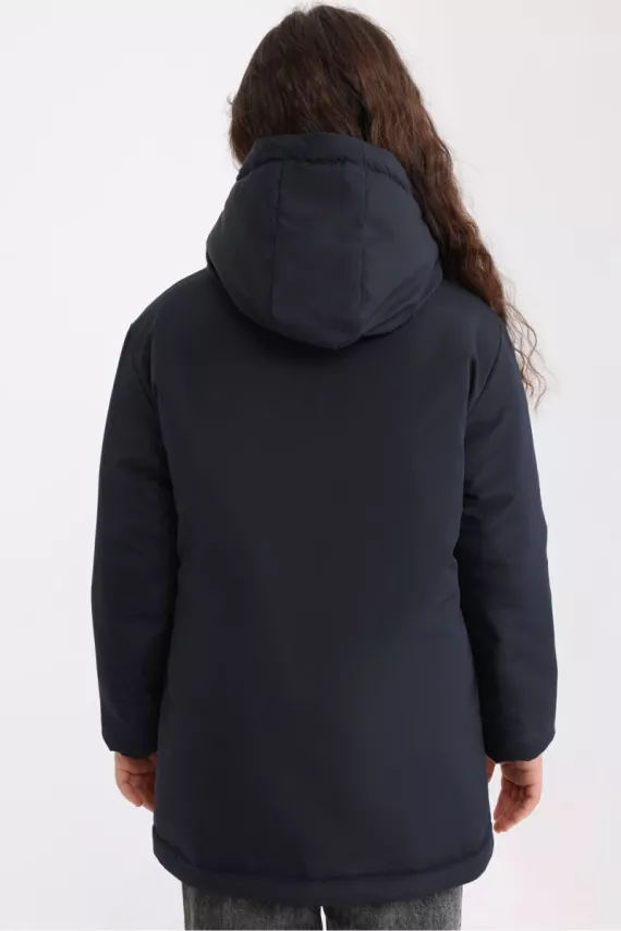 D1fference İçi Astarlı Cepli Kapüşonlu Jel Elyaflı Su ve Rügar Geçirmez Kız Çocuk Kışlık Mont - 20