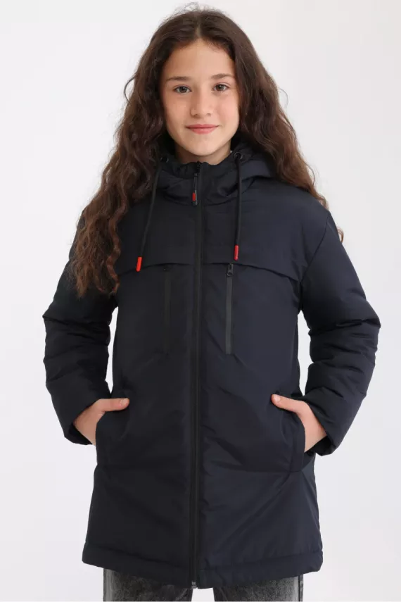 D1fference İçi Astarlı Cepli Kapüşonlu Jel Elyaflı Su ve Rügar Geçirmez Kız Çocuk Kışlık Mont - 14