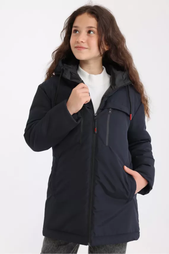 D1fference İçi Astarlı Cepli Kapüşonlu Jel Elyaflı Su ve Rügar Geçirmez Kız Çocuk Kışlık Mont - 16