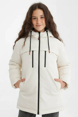 D1fference İçi Astarlı Cepli Kapüşonlu Jel Elyaflı Su ve Rügar Geçirmez Kız Çocuk Kışlık Mont - 27